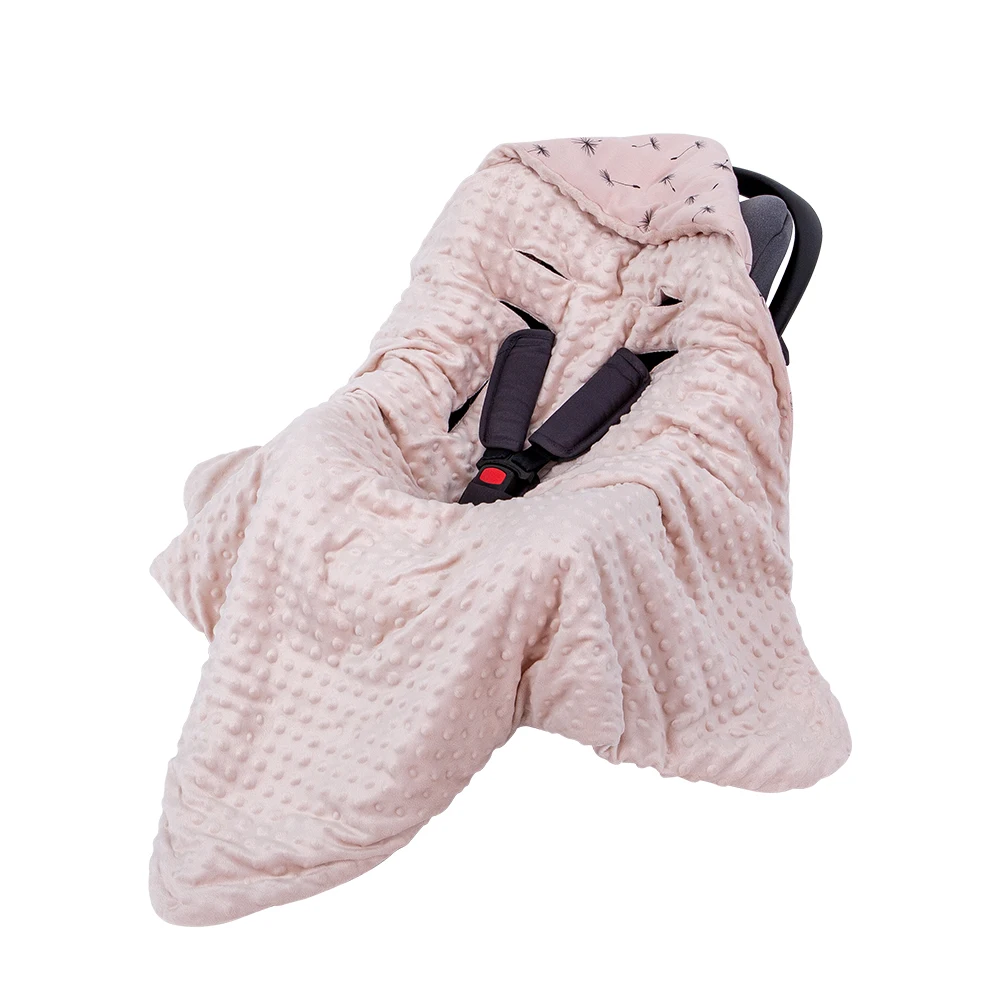 Newborn Baby Blanket With Hooded Windproof Go Outside Warm Portable Swaddle Wrap In Basket Baby Car Safety Seats For 0-3 Months 3