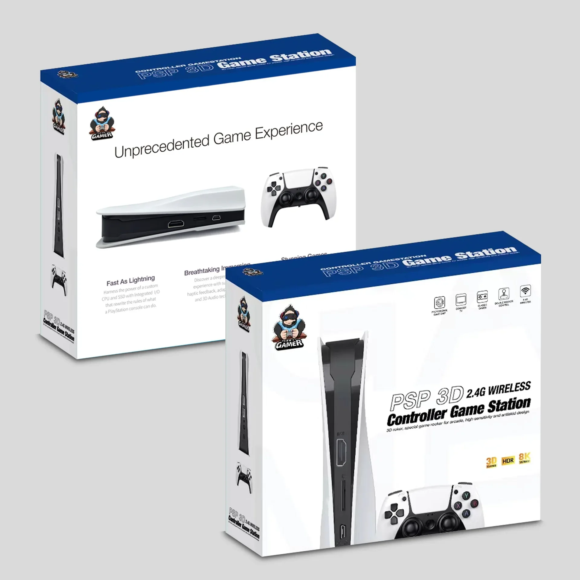 3D 게임 스틱 128G 비디오 게임 콘솔, 레트로 4K 홈 콘솔, 2.4G 더블 무선 게임 컨트롤러, PSP 지원, Q10
