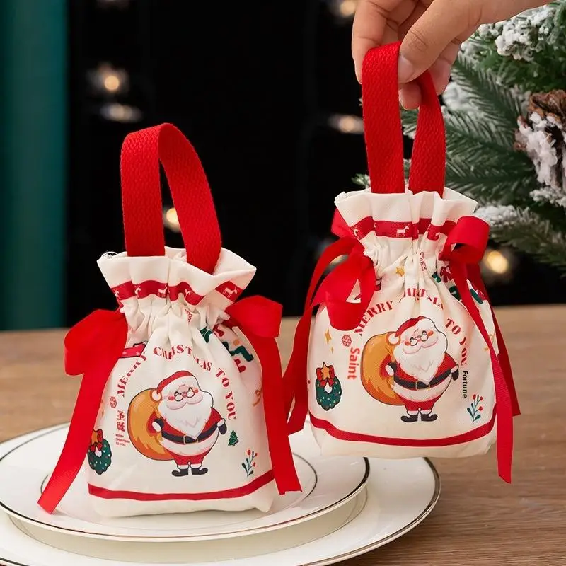 Children's Special Christmas Apple Candy Bag, Carry Handled Peace Fruit Gift Bag