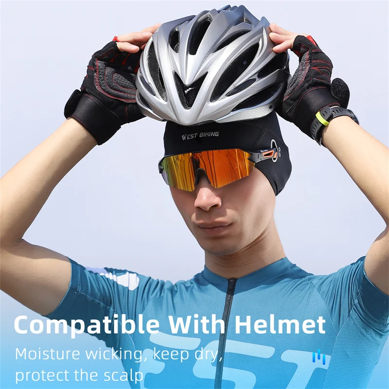 WEST BIKING Summer Cycling Caps UV Protection Cool Ice Silk Hat MTB Motorcycle Helmet Liner Skull Caps Running Sports Beanie 2