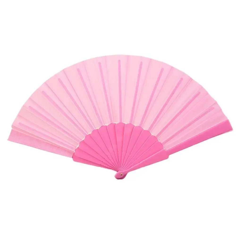 Portable Folding Fan Plain Plastic Cloth Hand Fan Chinese Elegant Fabric Hand Fan for Weddings Travel Party Dancing Cosplay 2