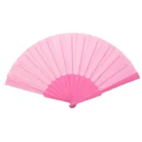 Portable Folding Fan Plain Plastic Cloth Hand Fan Chinese Elegant Fabric Hand Fan for Weddings Travel Party Dancing Cosplay 2