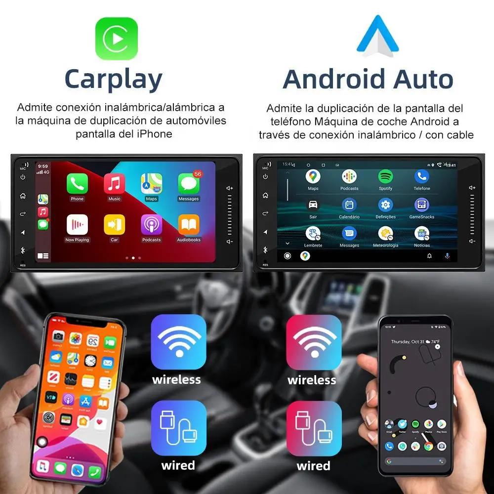 Car Android player host GPS Navigation for 7-inch Toyota Corolla Verso 2004-2009 with Carplay FM Radio 2 Din HD 2+32GB