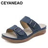 2024 Summer Women Wedge Sandals Premium Orthopedic Open Toe Sandals Vintage Anti-slip Leather Casual Female Platform Retro Shoes 1