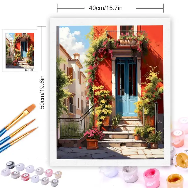CHENISTORY peinture par numéros ville paysage Kits peinture à la main par numéros dessin sur toile peint à la main Art décoration de la maison cadeau 2