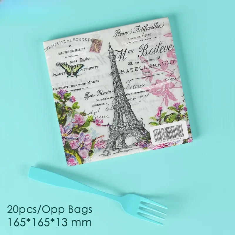 Disposable Paper Placemats Paper Napkins 20pcs 33*33cm Titan Butterfly Element Party Decoration