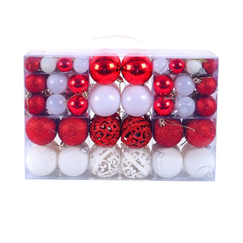 thumbnail image 1 of Juego de 100 bolas navideñas de 3/4/6 cm, delicadas y resistentes a la rotura, para decoración de árboles de Navidad, bolas galvanizadas pintadas a prueba de agua, 1 of 5