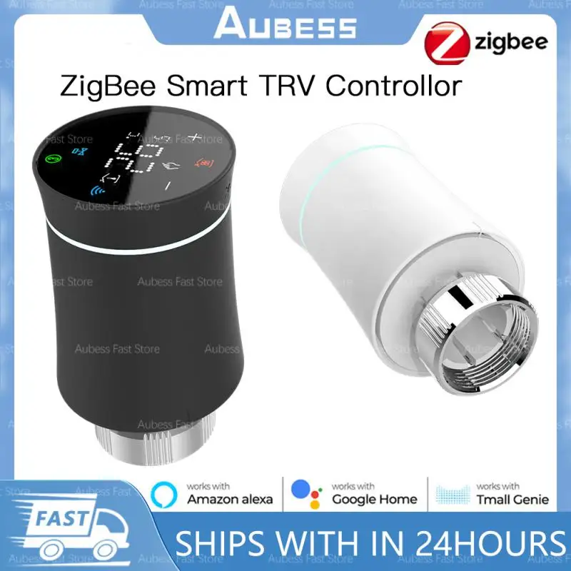 

ZigBee 3.0 TRV Thermostat Tuya Radiator Actuator Valve Smart Programmable Temperature Controller Alexa Google Voice Control