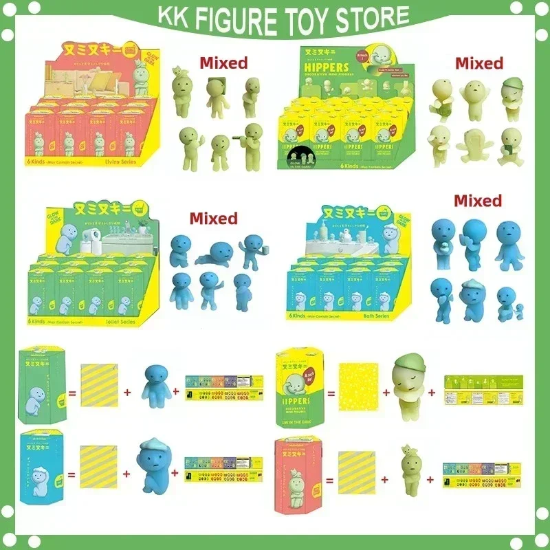 SMISKI Life Series Glow-in-the-dark Doll Blind Box Corner Decorative Tabletop Model Christmas Toy Surprise Gift 24pcs glow dark doll