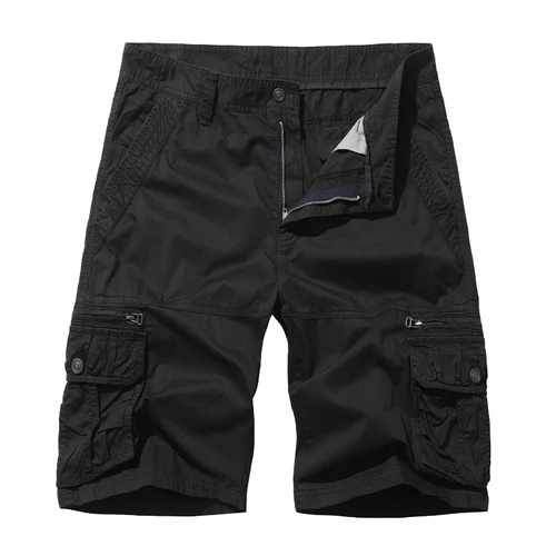 thumbnail image 1 of Pantalones cortos holgados de verano para hombre, talla europea, con múltiples bolsillos, cinco puntos, 1 of 5
