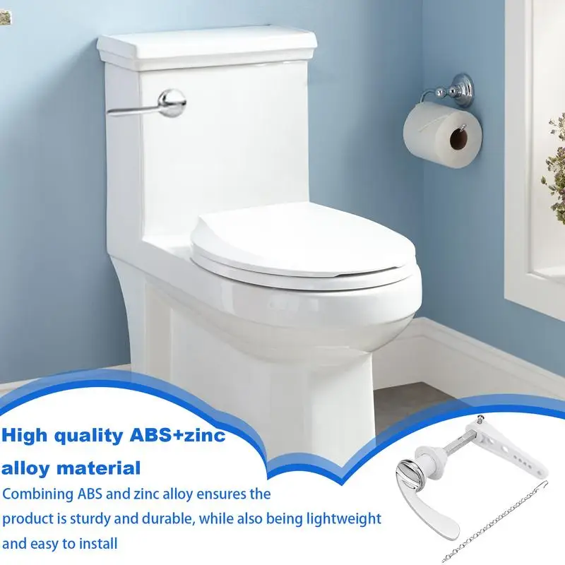 Flush Handle For Toilet Tank Flush Lever Set Toilet Handle Lever Replacement With Chains For Repair Accessory spanner