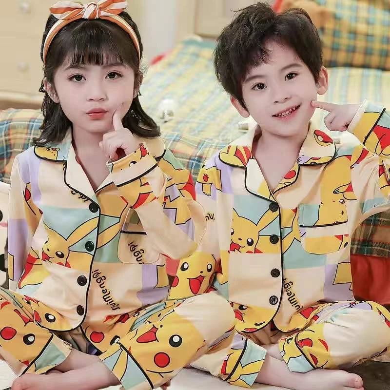 Conjunto de de Pokémon para y niñas, ropa de de manga larga con dibujos animados de Pikachu, para otoño|Sets de pijamas| - AliExpress