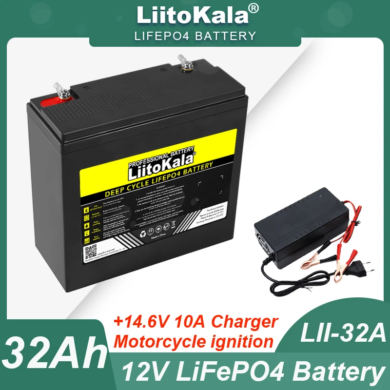 

Аккумуляторная батарея LiitoKala, 12,8 В, 32 Ач, 12 В, 14,6 в
