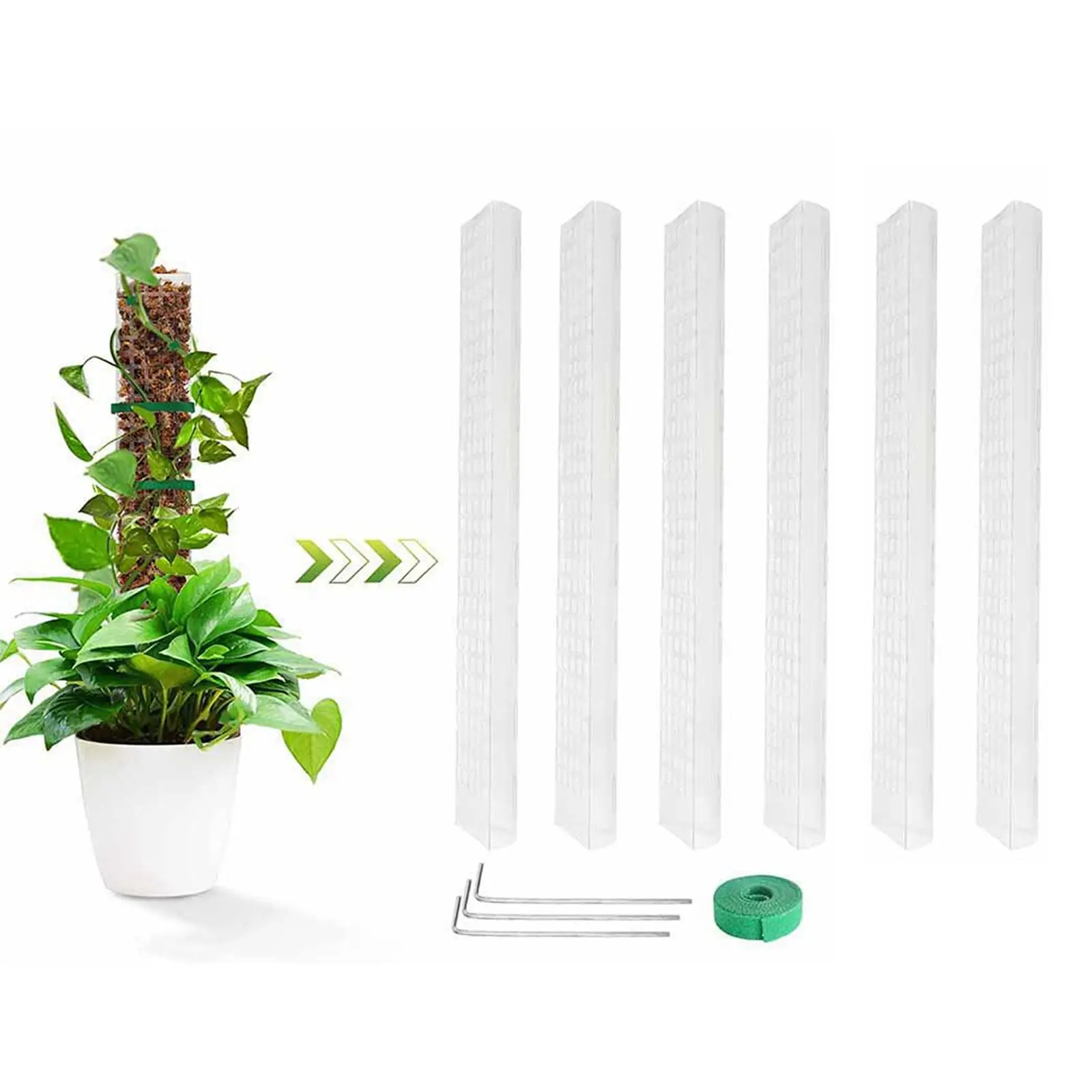 

6Pcs Monstera Plant Support DIY Helping Plants Grow upwards Plastic Moss Pole for Potted Plant Garden Balcony Growing Courtyard