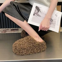 Winter 2025 Fashion Women's Shoes Comfortable Plush Velvet Warm fluffy Slippers Home Non-slip Lightweight Soft Indoor slippers 4