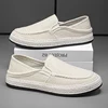 Summer Casual Loafers Men Breathable Slip On Urban Shoes Men Classic Linen Canvas Sneakers Male Light Flats Lazy Shoes Cheap 1