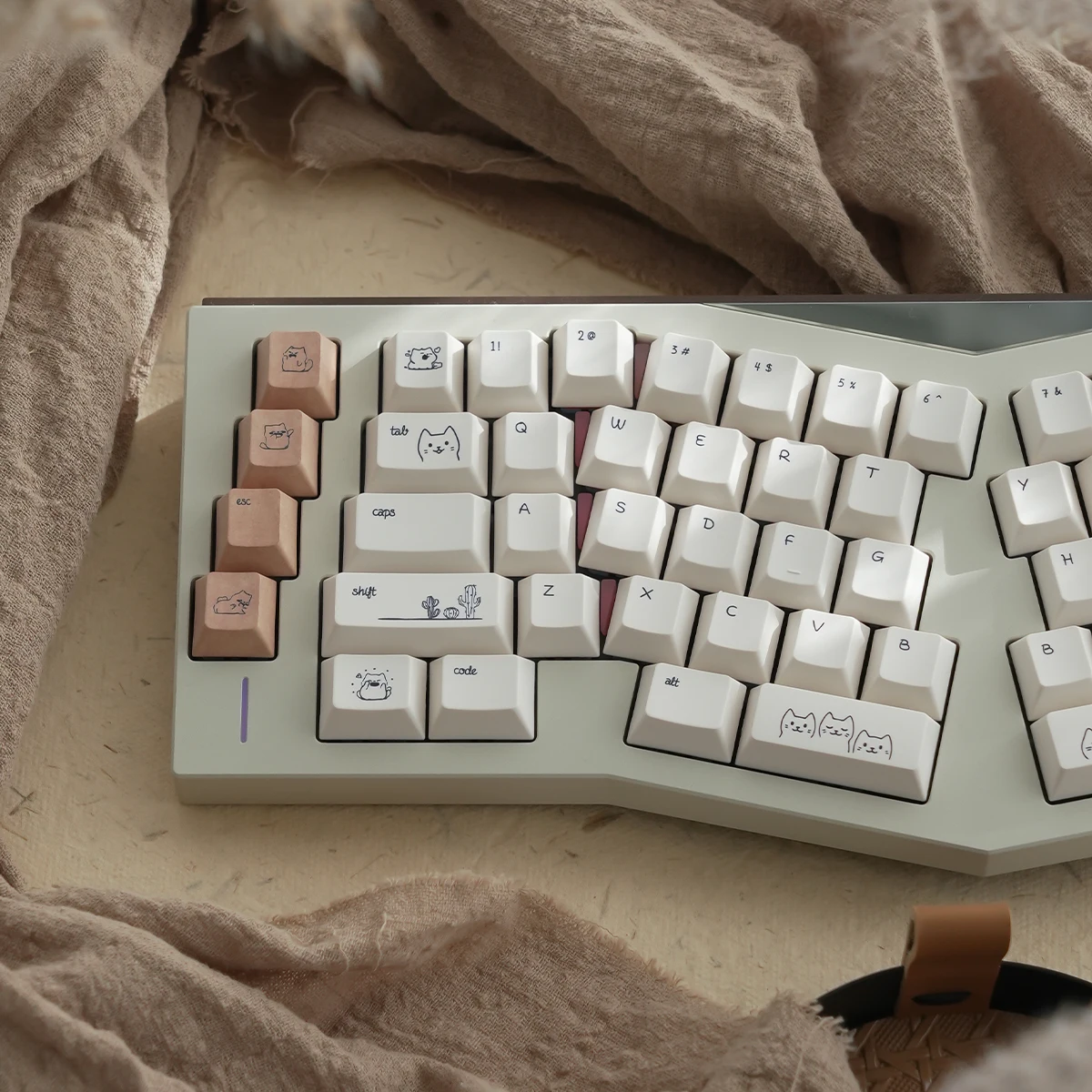 Sand Cat Keycaps PBT Keycaps 체리 프로필 염료 승화 새끼 고양이 MX 스위치 용 맞춤형 키보드 캡 기계식 키보드