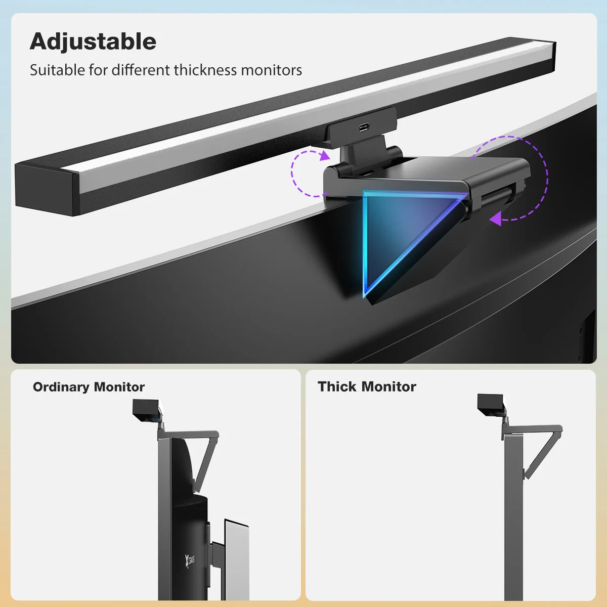 Rgb Backlight para Monitor de Computador Stepless Screen Hanging Light Bar Home Office Desk com Função de Memória Bm-cs1 - Imagem 4