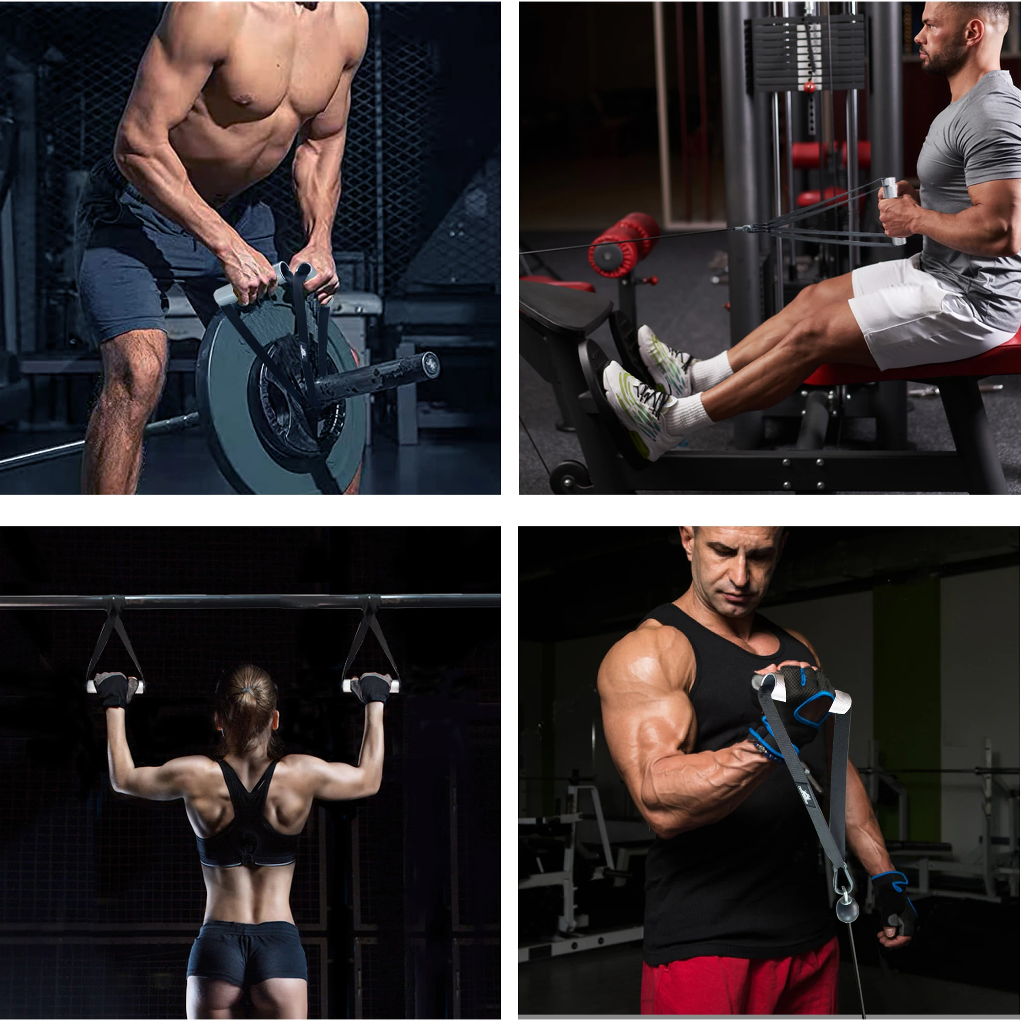 Description Picture 6 of itemPull Up Resistance Bands Handle Aluminium Metal Grips for Cable Machine Workout T-bar Row Training Portable Home Gym Handles