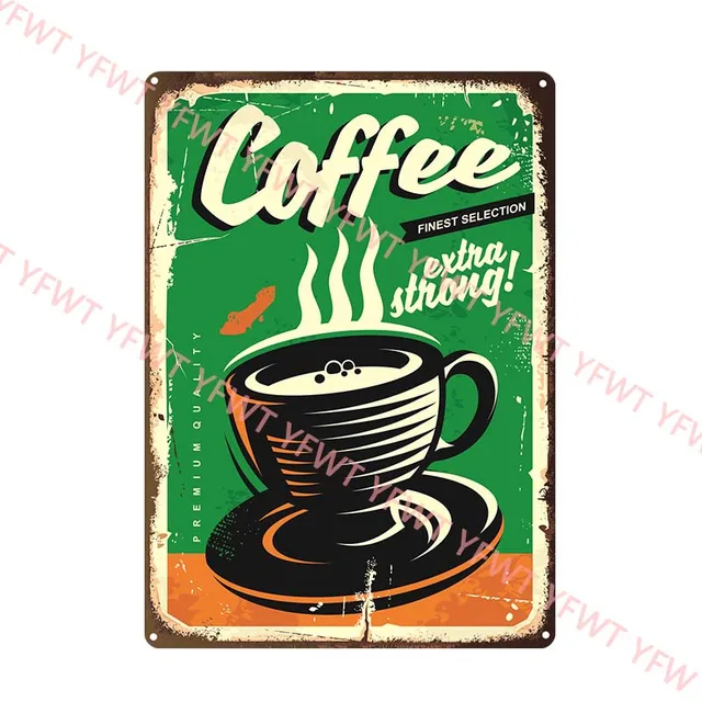 レトロなポスター,コーヒーショップ,タリアーノカフェイン