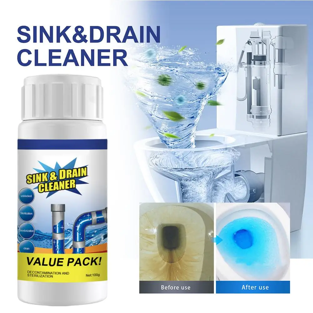 Acssart Sink and Drain Cleaner Wild Tornado Sink and Drain Cleaner Fast Foaming for Kitchen & Pipes