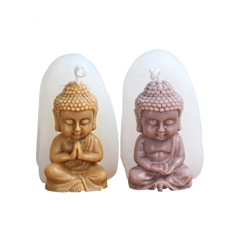 DIY 3D Buddha Silicone Mold Creative Candle Aromatherapy Soap Epoxy Resin Molds Casting Tools For Household Ornaments