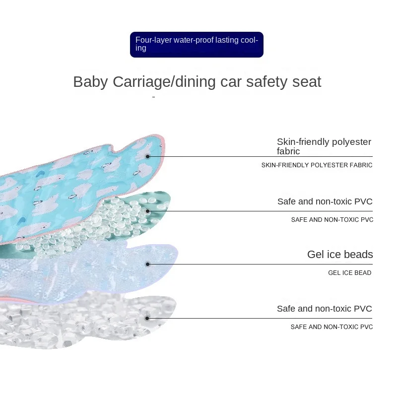 Baby baby ice cushion cooler mat cooler children stroller pram safety seat gel ice cushion summer universal