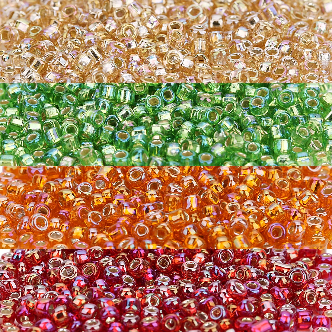 약 3000Pcs 2.3mm 체코 유리 씨앗 비즈 쥬얼리에 대한 다채로운 미니 토호 비즈 팔찌 목걸이 만들기 DIY 공예 액세서리 ?