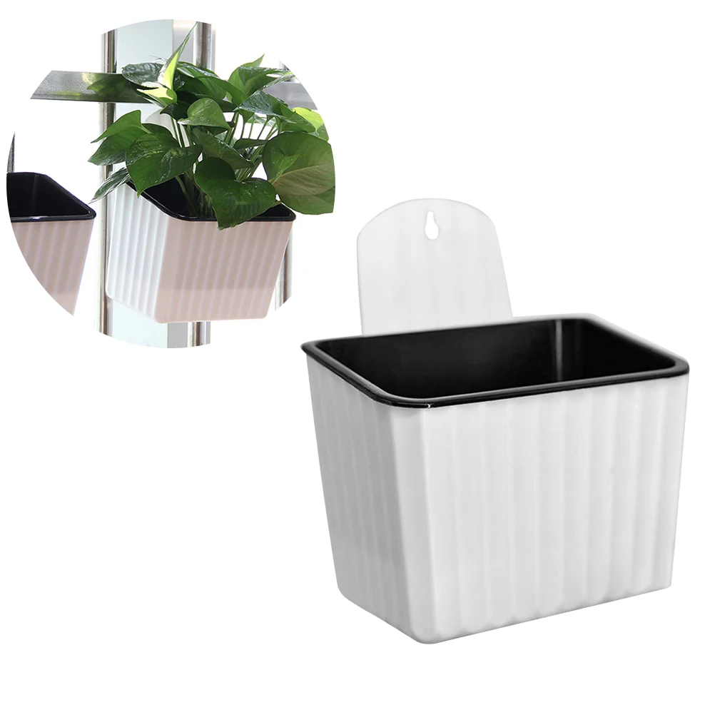 

Plastic Gardening Creative Planter Self Watering Flowerpot Wall Mounted Plants Succulents Holder Long Time Water Storage (White)