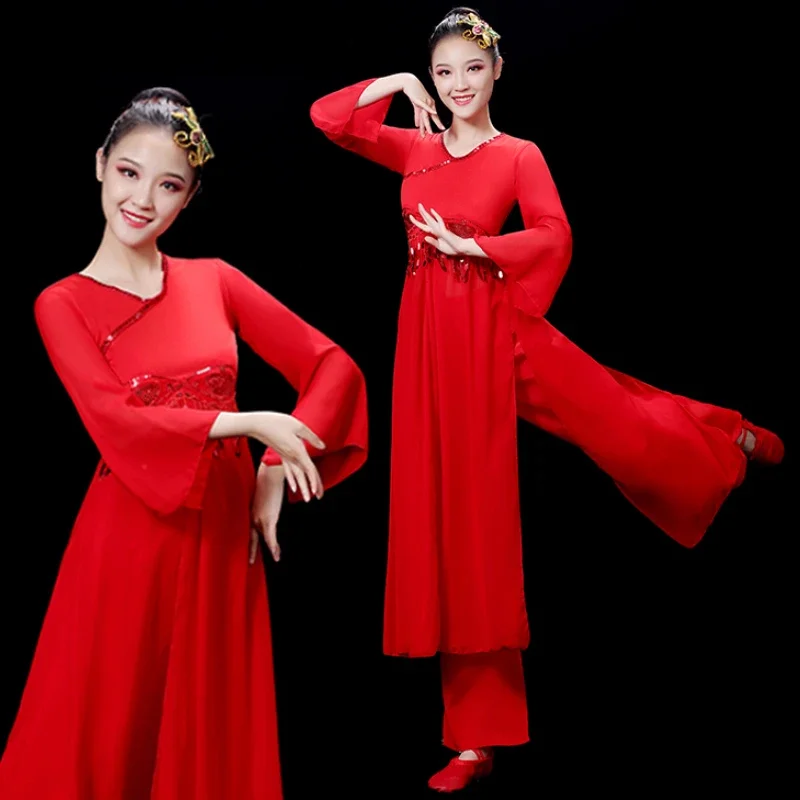 

Chinese Classical Dance Costumes Chinese Style Hanfu Waist Drum Stage Costume Traditional Ancient Yangko Dance Stage Performance