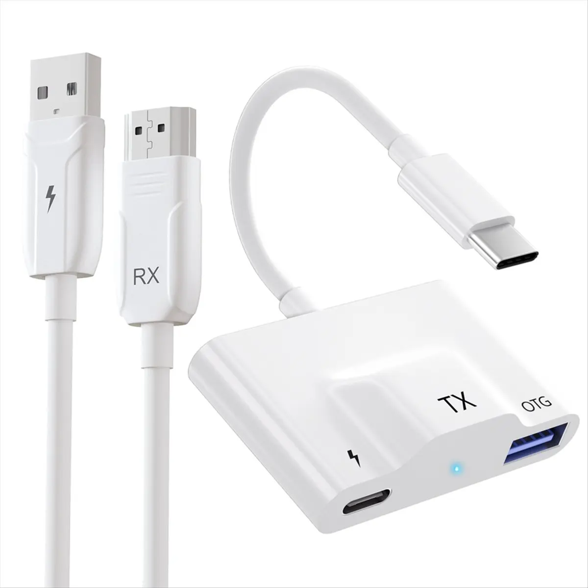 A23G 무선 HDMI 호환 송신기 및 수신기, 스마트폰용 비디오/오디오를 TV/프로젝터/모니터로 스트리밍 화이트