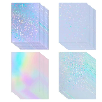 ESHANG 50 Sheets Waterproof Cold Laminating Film 4.1x2.9inch Self-adhesive paper film DIY Package Card Photo Laminating Film 1