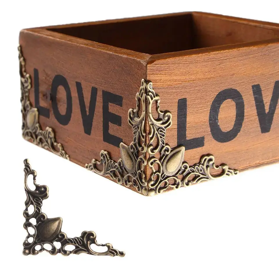 Wood Box Feet Protector Furniture Corner Protector Decorative Corner Cover 24pcs For Jewelry Chest Etc.