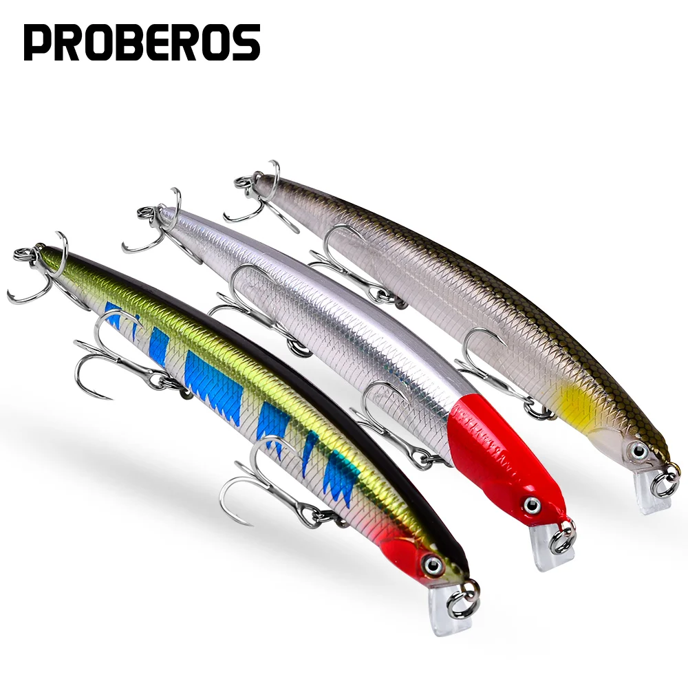 

PROBEROS 6PCS Minnow Fishing Lures 13cm-14.5g Floating Bass Hard Baits Topwater Artificial Wobblers Noisy Isca Sea Fishing Tool