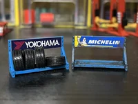 1/64 Tyre Frame Miniature Model Car Tire Garage Scene Decoration 1