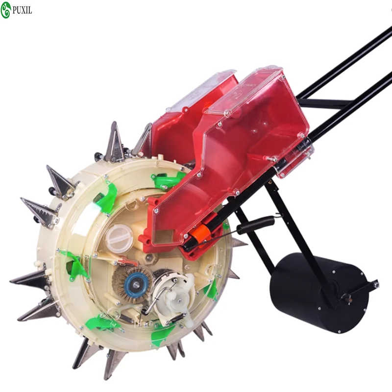 

Multi-function hand-push seeder corn cotton soybean peanut planter film-pressing machine seed planting tool