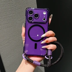 Premium Hanging Strap Phone Case - Anti - Drop, Magnetic Attachment, Superior Protection - iPhone 17 Pro (PURPLE)