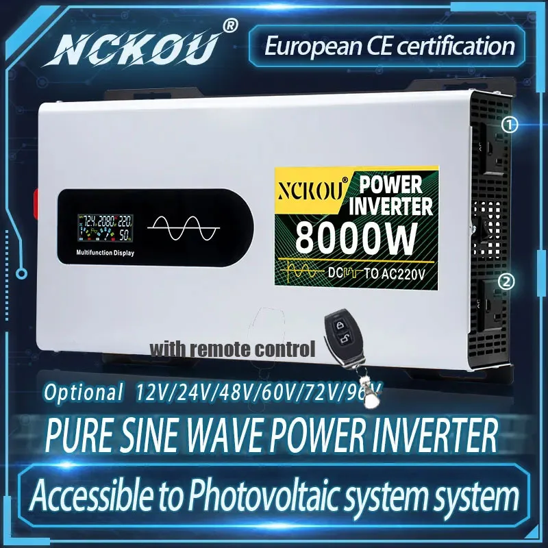 Inversor 12v 24v To Ac 110v 220v Onda Senoidal Onda Pura 8000w 3000w Pure Sine Waveอินเวอร์เตอร์Power Bank Converterอินเวอร์เตอร์พลังงานแสงอาทิตย์ 1