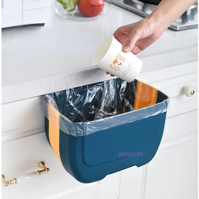 Collapsible Trash Can Countertop Trash Can With Bag Holder 10l Folding  Small Garbage Can With Trash Bag Container For Cabinet - AliExpress