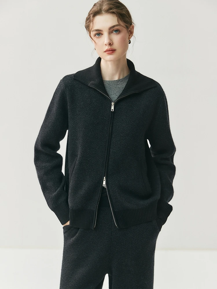 Tan Grey Cardigan