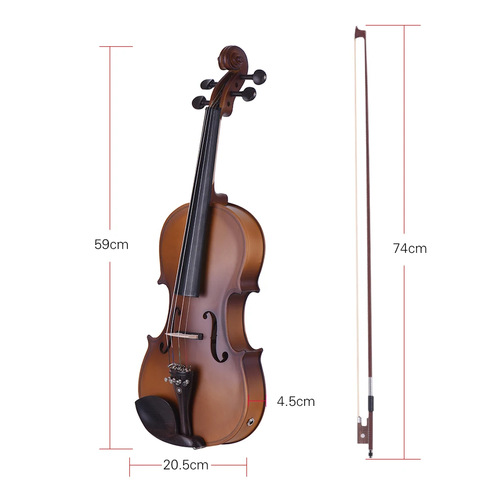 Full Size 4/4 Acoustic Electric Violin acoustic violin violin accessories Fiddle Solid Wood Body Fingerboard Pegs Tailpiece Shoulder Rest 4/4 Arco Fiddle SET