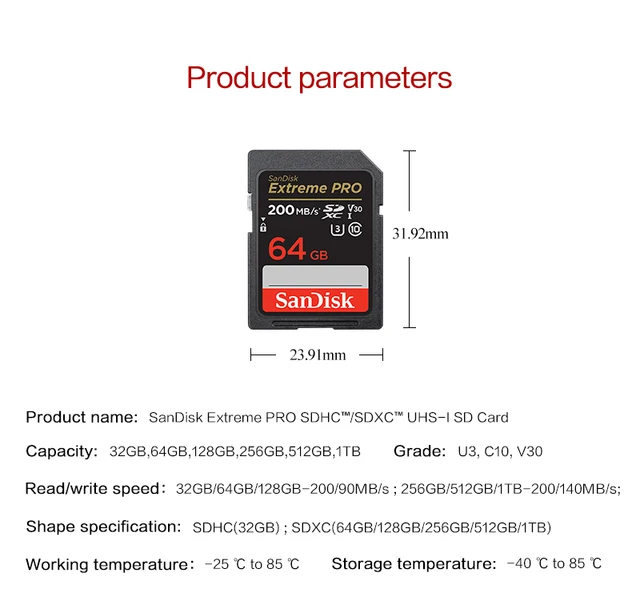 Sandisk Extreme Pro/ultra Sd Card 128gb 64gb 32gb 512gb 256g 16gb Sd 128gb  Flash Memory Card Sd U1/u3 4k V30 Cards Sdxc Sdhc - Memory Cards -  AliExpress