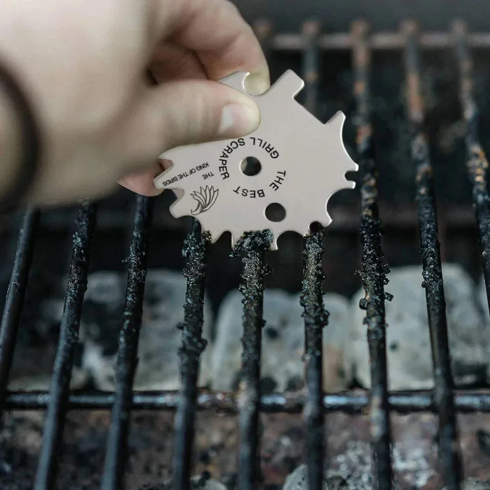 Portable Metal BBQ Grills Grate Cleaner Cleaning Barbecue Scraper Scrubber Tool Grill Cleaning Barbecue Grill Scraper