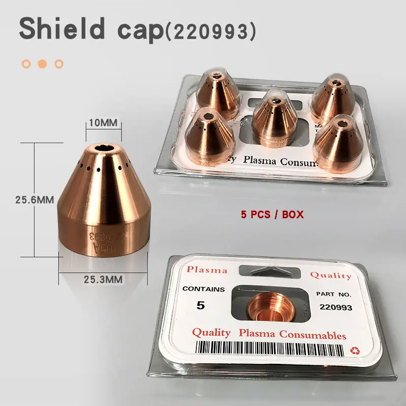 65A/85A/105A Düse für Plasmaschneid-Verbrauchsmaterialien 220990 Elektrode 220842 Schildkappe 220993 Haltekappe 220854 Wirbelring 220994 – Detail 4