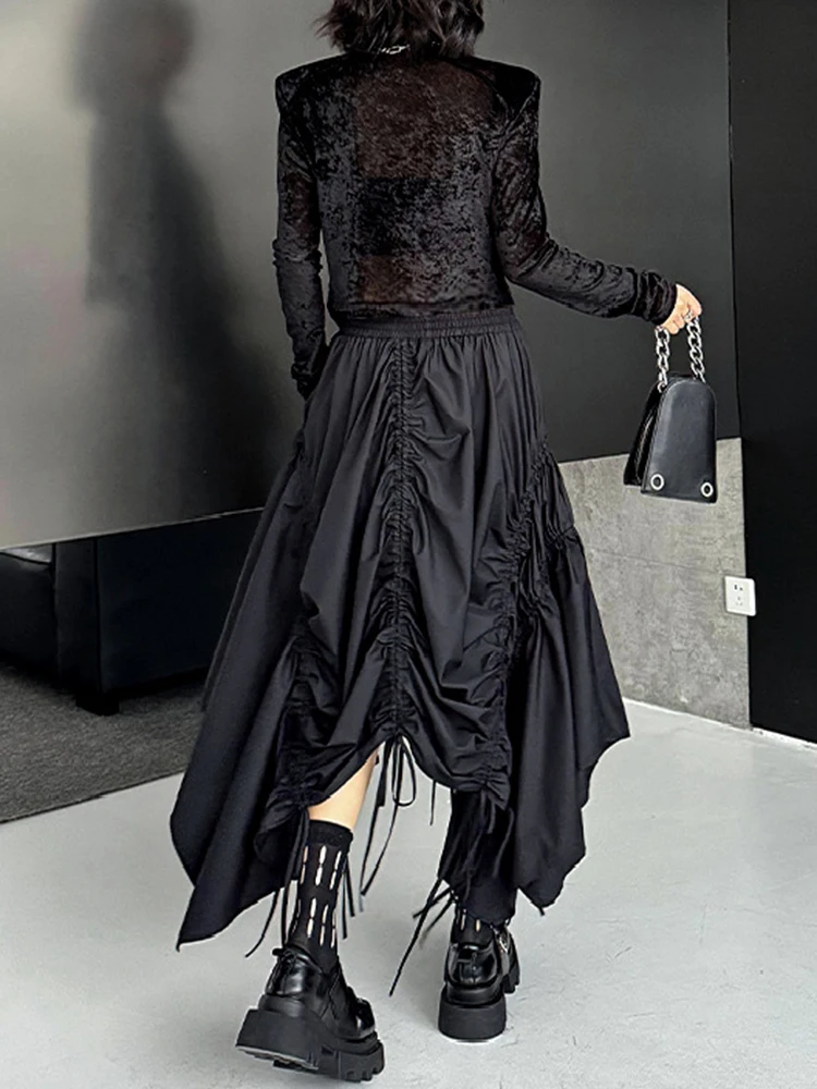 [EAM]  ź 㸮  ұĢ ش Drawstring  ٵ ĿƮ  м  ο   2025 1DJ0643