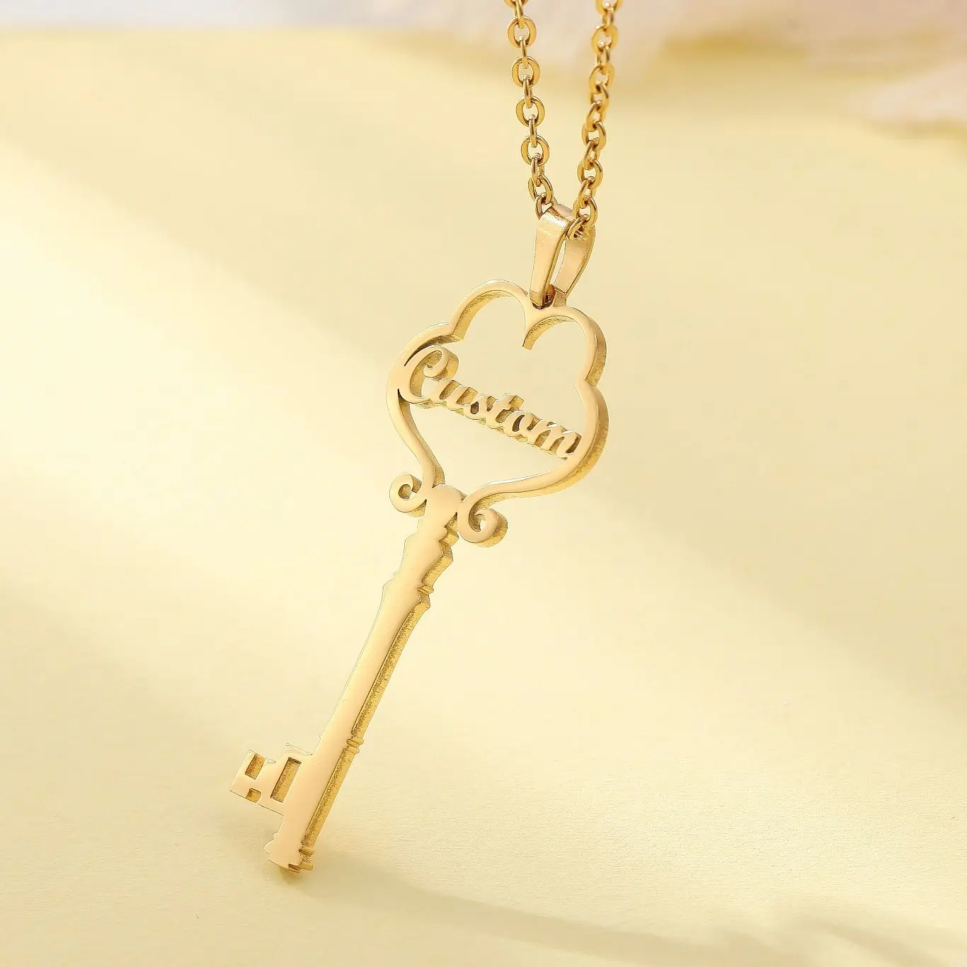 Fashion Daily Custom Key Name Necklace Minimalist Custom Name Necklace Valentine's Day Gift For Girlfriend