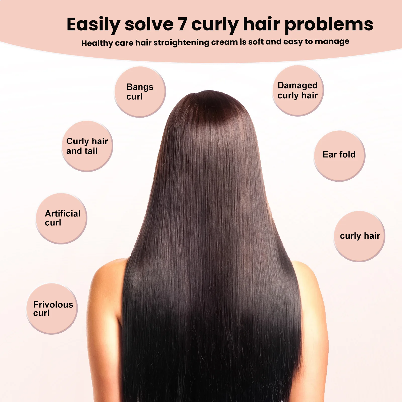Straightening Hair Cream Smoothing Treatment Styling Comb Repair Damage Improve Curly Reduce Frizzy Hair Care