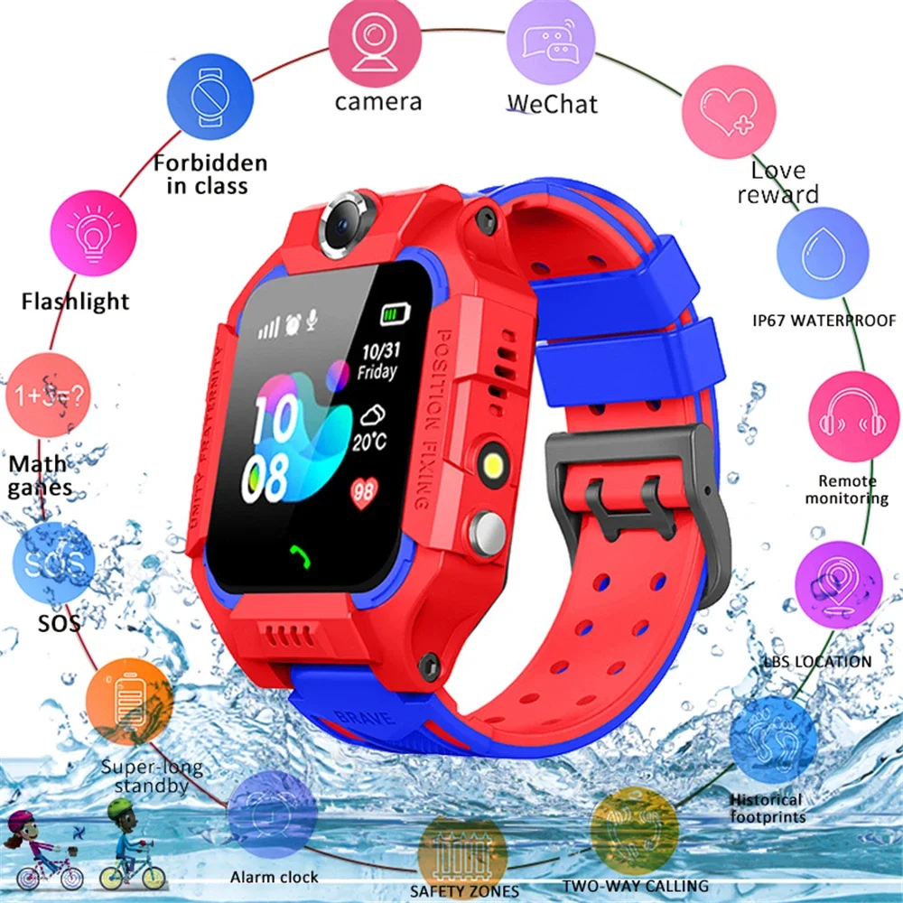 

New Waterproof Kids Smart Watch For Children SOS Call Phone Watches Use SIM Card Photo IP67 Kids Boy Girl Gift For IOS Android