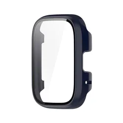 Enhanced Protective Screen Case with Tempered Glass for Xiaomi Redmi Watch 3 Active (Midnight Blue)