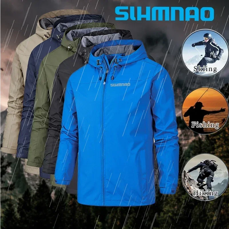 Waterproof Fishing Raincoat for Men Raincoat for Cycling Windproof Jacket Mountaineering Clothes Spring and Autumn Coat mens military jackets fishing suit set
